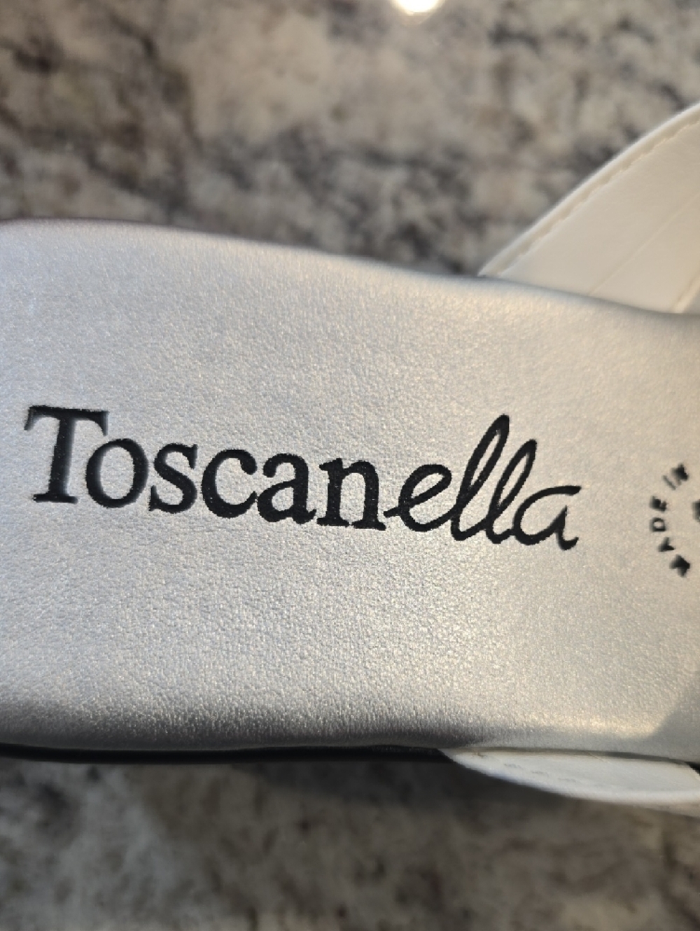 Toscanella White Crystal-Accent Thong Sandals - Picture 2 of 7